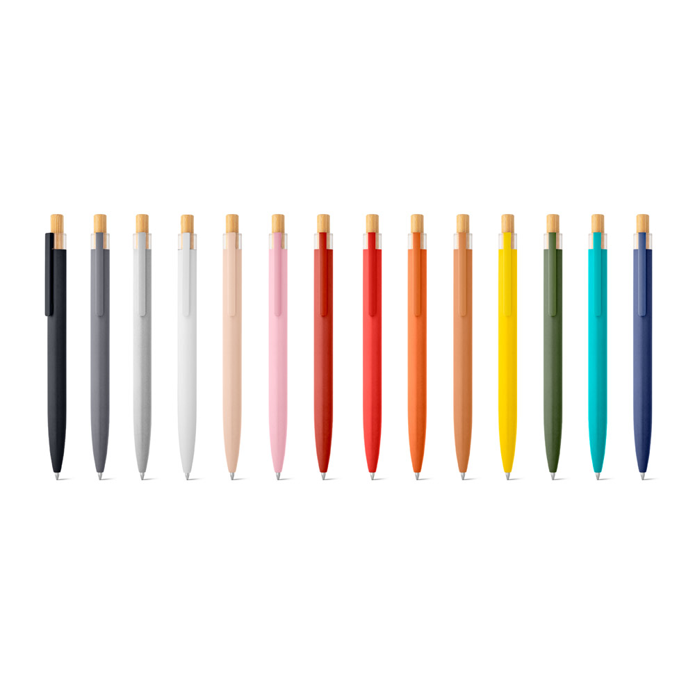 Caneta personalizada de alumínio reciclado e bambu Caneta personalizada de alumínio reciclado e bambu